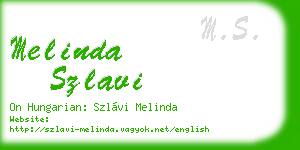 melinda szlavi business card
